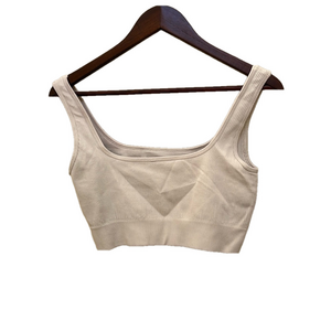 🌼5/$25 Sale🌼 OQQ Women's Cream Colored Sport Bra in Ribbed Material Size L